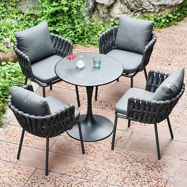 Highend Outdoor Tables And Chairs Courtyard Villa Leisure Rope Woven